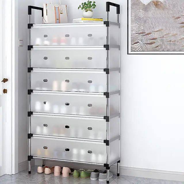 Étagère à chaussures à plusieurs niveaux avec portes